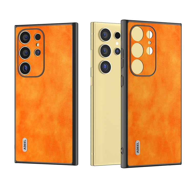 For Samsung Galaxy S24 Ultra 5G ABEEL Dual Color Lichi Texture PU Phone Case(Orange) - HoMEdemic™ 