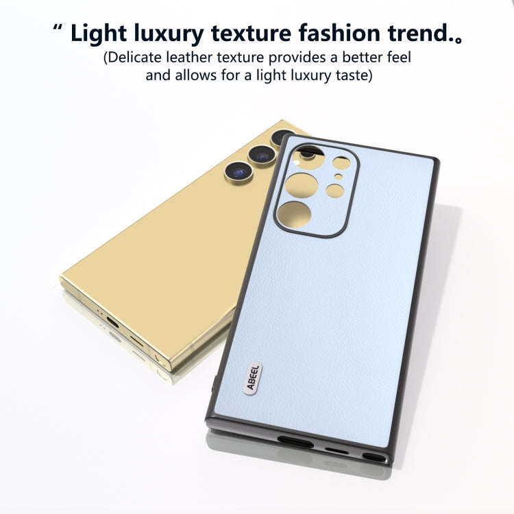 For Samsung Galaxy S24 Ultra 5G ABEEL Ecological Leather Shockproof PU Phone Case(Blue) - HoMEdemic™ 