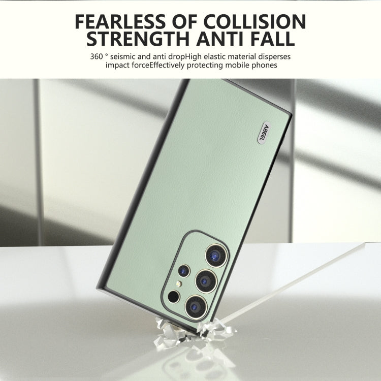 For Samsung Galaxy S24 Ultra 5G ABEEL Ecological Leather Shockproof PU Phone Case(Green) - HoMEdemic™ 