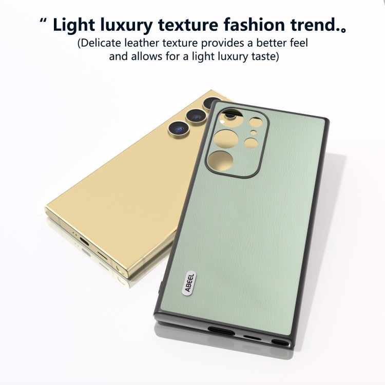 For Samsung Galaxy S24 Ultra 5G ABEEL Ecological Leather Shockproof PU Phone Case(Green) - HoMEdemic™ 