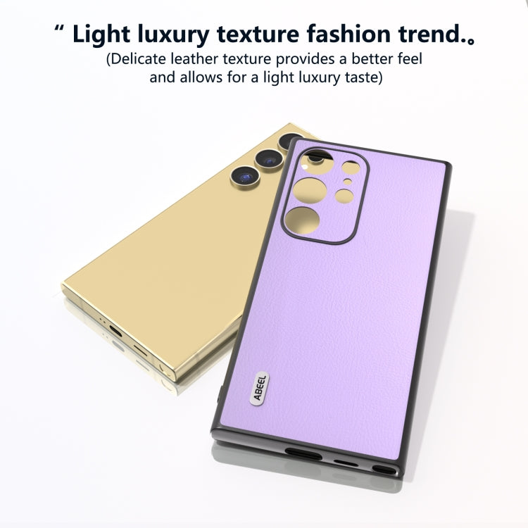 For Samsung Galaxy S24 Ultra 5G ABEEL Ecological Leather Shockproof PU Phone Case(Purple) - HoMEdemic™ 