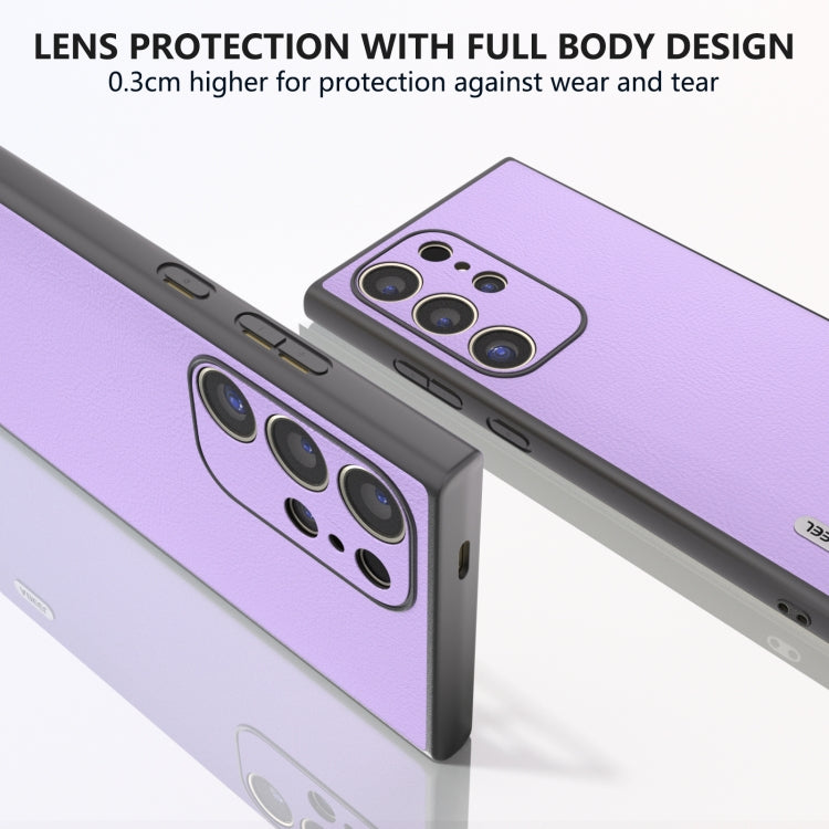 For Samsung Galaxy S24 Ultra 5G ABEEL Ecological Leather Shockproof PU Phone Case(Purple) - HoMEdemic™ 