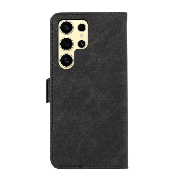 For Samsung Galaxy S24 Ultra 5G ABEEL Frosted Magnetic RFID Leather Phone Case(Black) - HoMEdemic™ 