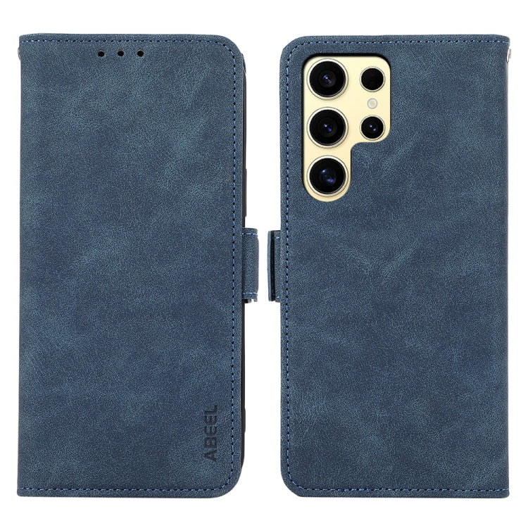 For Samsung Galaxy S24 Ultra 5G ABEEL Frosted Magnetic RFID Leather Phone Case(Blue) - HoMEdemic™ 