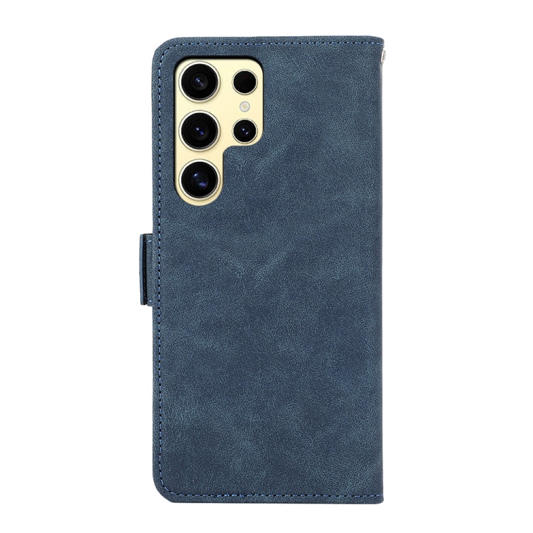For Samsung Galaxy S24 Ultra 5G ABEEL Frosted Magnetic RFID Leather Phone Case(Blue) - HoMEdemic™ 