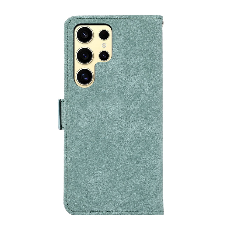 For Samsung Galaxy S24 Ultra 5G ABEEL Frosted Magnetic RFID Leather Phone Case(Cyan) - HoMEdemic™ 