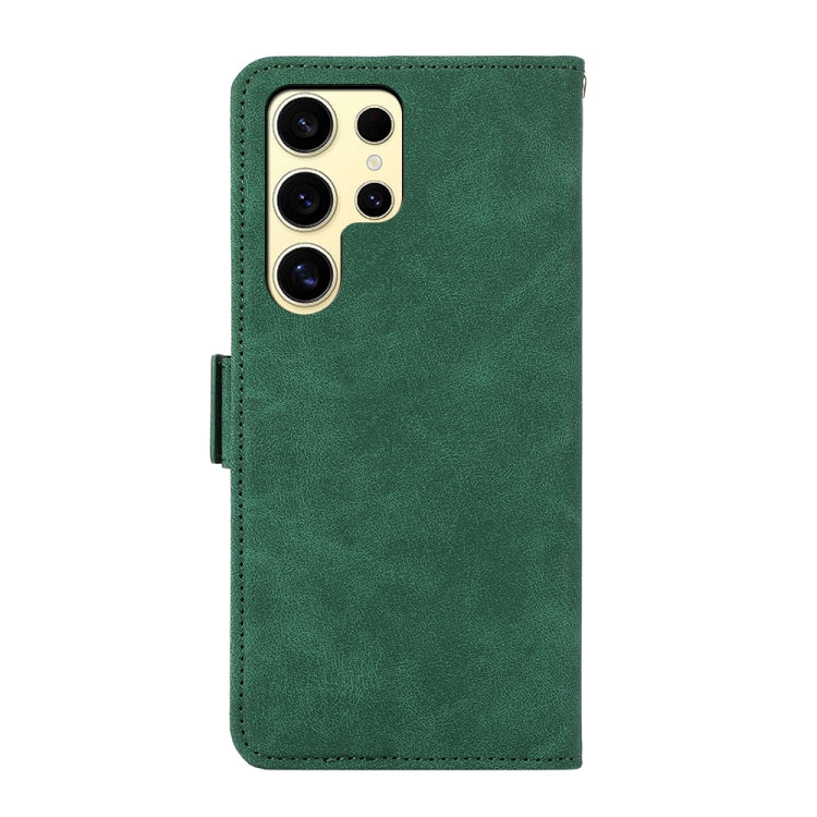 For Samsung Galaxy S24 Ultra 5G ABEEL Frosted Magnetic RFID Leather Phone Case(Green) - HoMEdemic™ 