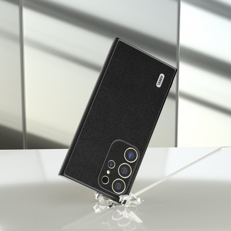 For Samsung Galaxy S24 Ultra 5G ABEEL Genuine Leather Luolai Series Phone Case(Black) - HoMEdemic™ 