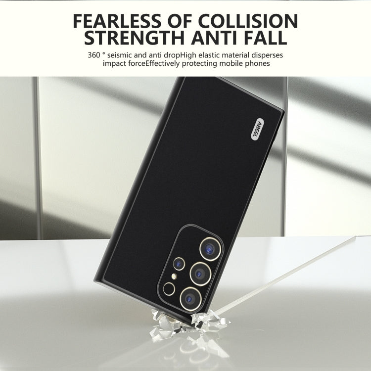 For Samsung Galaxy S24 Ultra 5G ABEEL Genuine Leather Silky Soft Black Edge Phone Case(Black) - HoMEdemic™ 