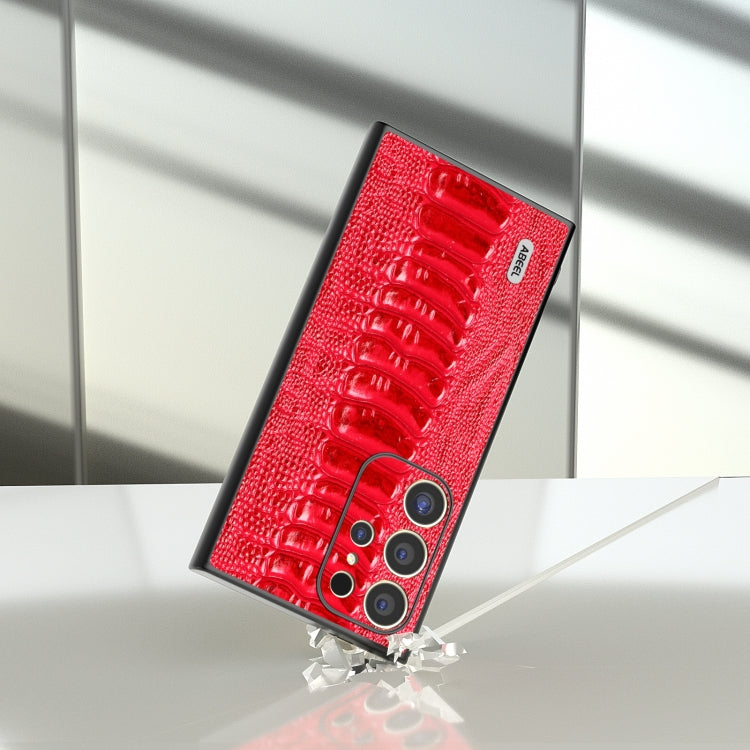 For Samsung Galaxy S24 Ultra 5G ABEEL Genuine Leather Weilai Series Phone Case(Red) - HoMEdemic™ 