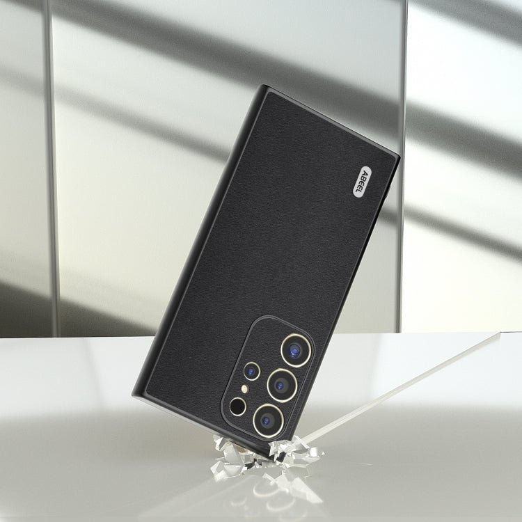 For Samsung Galaxy S24 Ultra 5G ABEEL Genuine Leather Xiaoya Series Phone Case(Black) - HoMEdemic™ 