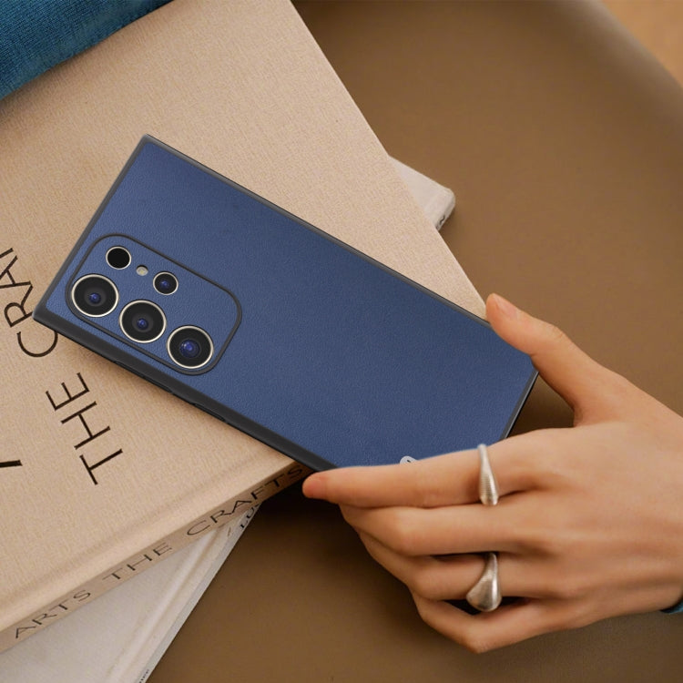 For Samsung Galaxy S24 Ultra 5G ABEEL Genuine Leather Xiaoya Series Phone Case(Blue) - HoMEdemic™ 