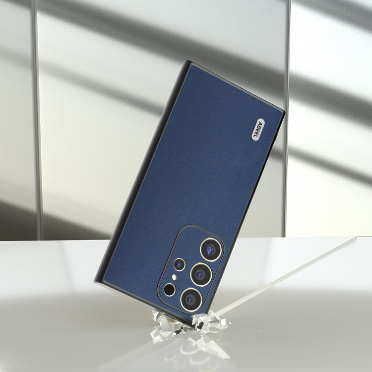 For Samsung Galaxy S24 Ultra 5G ABEEL Genuine Leather Xiaoya Series Phone Case(Blue) - HoMEdemic™ 
