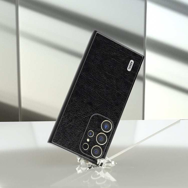 For Samsung Galaxy S24 Ultra 5G ABEEL Retro Litchi Texture PU Phone Case(Black) - HoMEdemic™ 