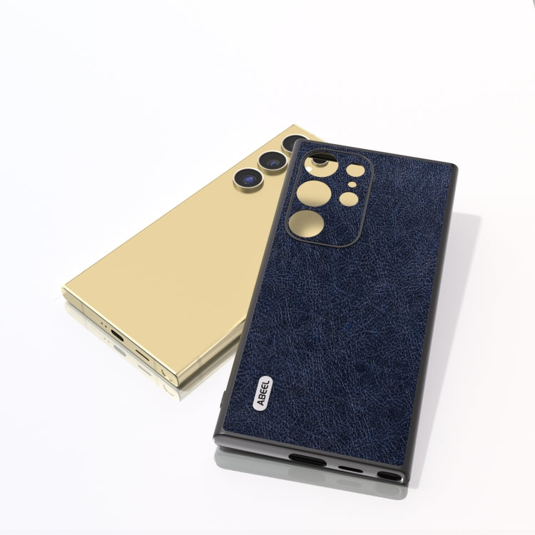For Samsung Galaxy S24 Ultra 5G ABEEL Retro Litchi Texture PU Phone Case(Blue) - HoMEdemic™ 