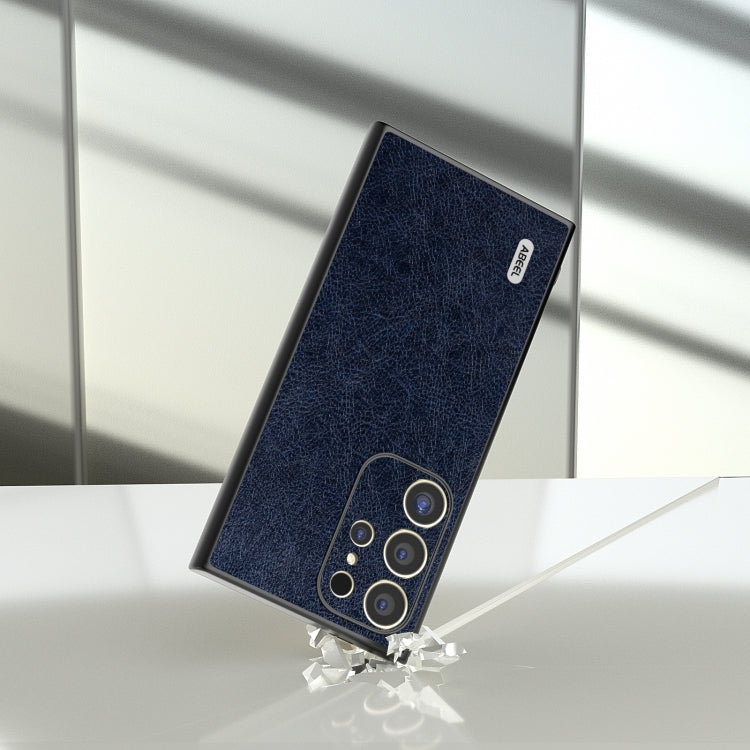 For Samsung Galaxy S24 Ultra 5G ABEEL Retro Litchi Texture PU Phone Case(Blue) - HoMEdemic™ 