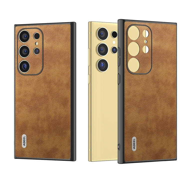 For Samsung Galaxy S24 Ultra 5G ABEEL Retro Litchi Texture PU Phone Case(Brown) - HoMEdemic™ 