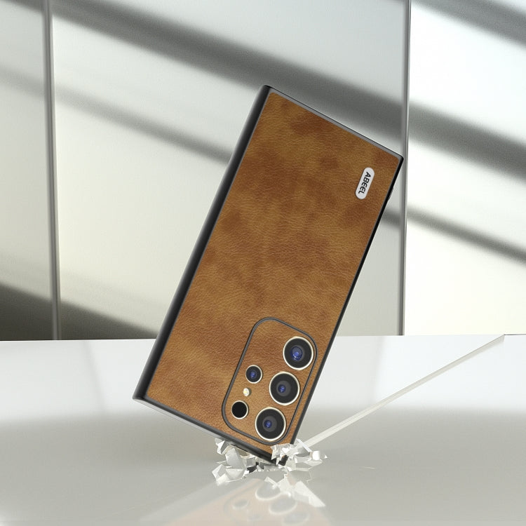 For Samsung Galaxy S24 Ultra 5G ABEEL Retro Litchi Texture PU Phone Case(Brown) - HoMEdemic™ 