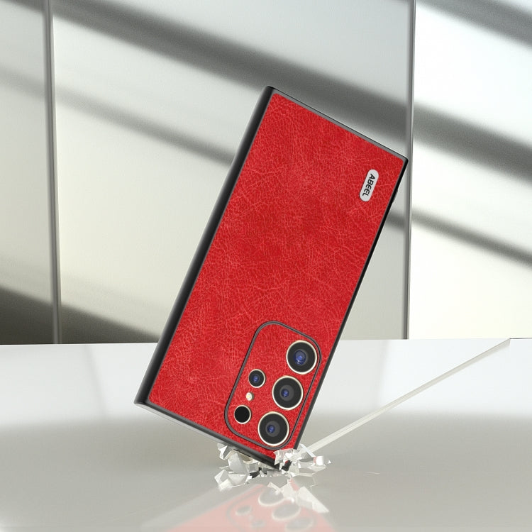 For Samsung Galaxy S24 Ultra 5G ABEEL Retro Litchi Texture PU Phone Case(Red) - HoMEdemic™ 