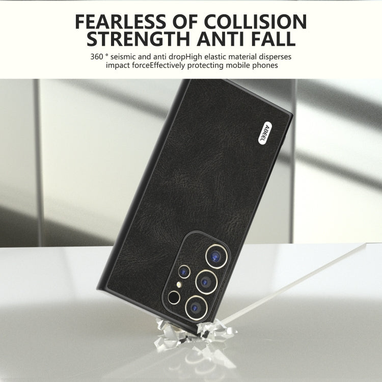 For Samsung Galaxy S24 Ultra 5G ABEEL Retro Texture PU Phone Case(Black) - HoMEdemic™ 