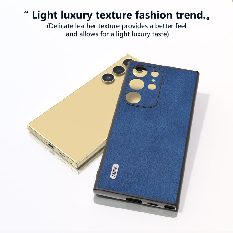 For Samsung Galaxy S24 Ultra 5G ABEEL Retro Texture PU Phone Case(Blue) - HoMEdemic™ 