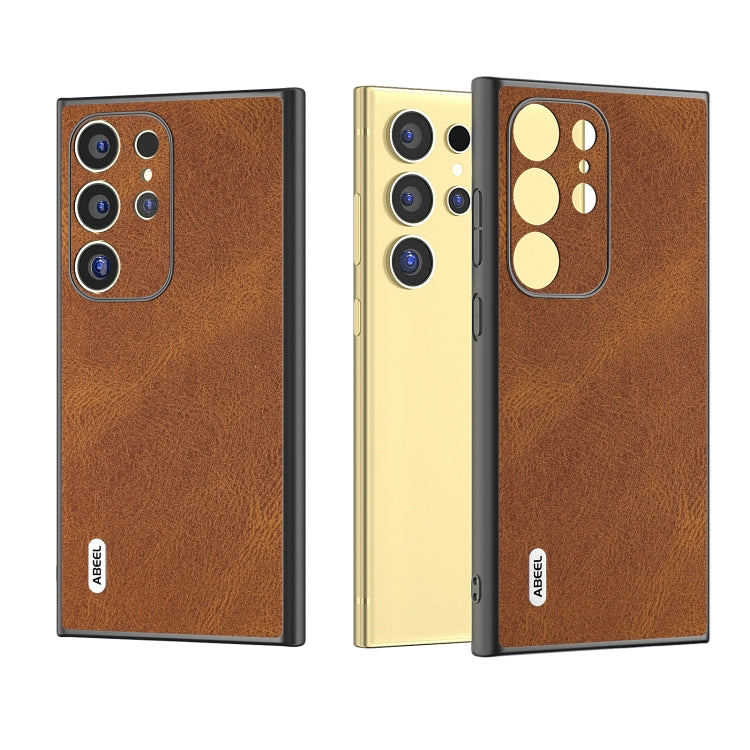 For Samsung Galaxy S24 Ultra 5G ABEEL Retro Texture PU Phone Case(Brown) - HoMEdemic™ 