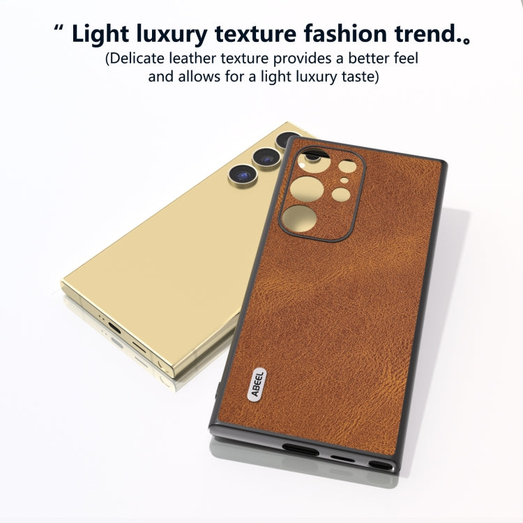For Samsung Galaxy S24 Ultra 5G ABEEL Retro Texture PU Phone Case(Brown) - HoMEdemic™ 