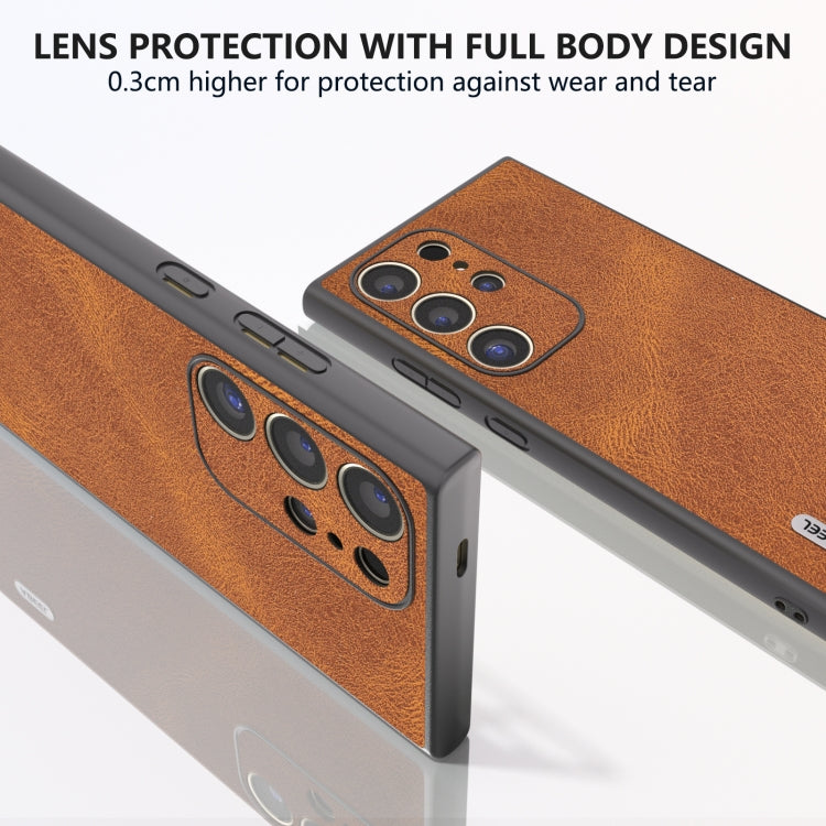 For Samsung Galaxy S24 Ultra 5G ABEEL Retro Texture PU Phone Case(Brown) - HoMEdemic™ 