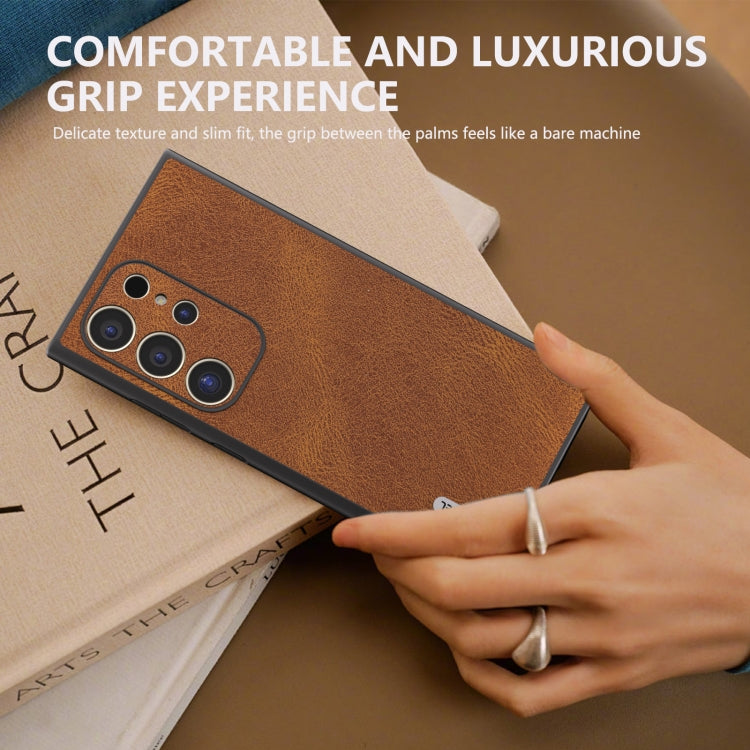 For Samsung Galaxy S24 Ultra 5G ABEEL Retro Texture PU Phone Case(Brown) - HoMEdemic™ 