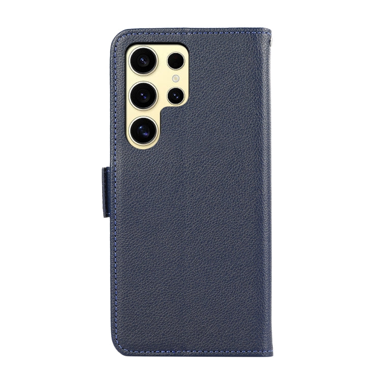 For Samsung Galaxy S24 Ultra 5G ABEEL Side-Magnetic Litchi Pattern Leather RFID Phone Case(Blue) - HoMEdemic™ 