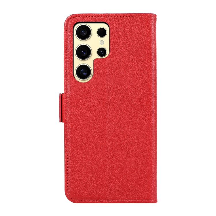 For Samsung Galaxy S24 Ultra 5G ABEEL Side-Magnetic Litchi Pattern Leather RFID Phone Case(Red) - HoMEdemic™ 