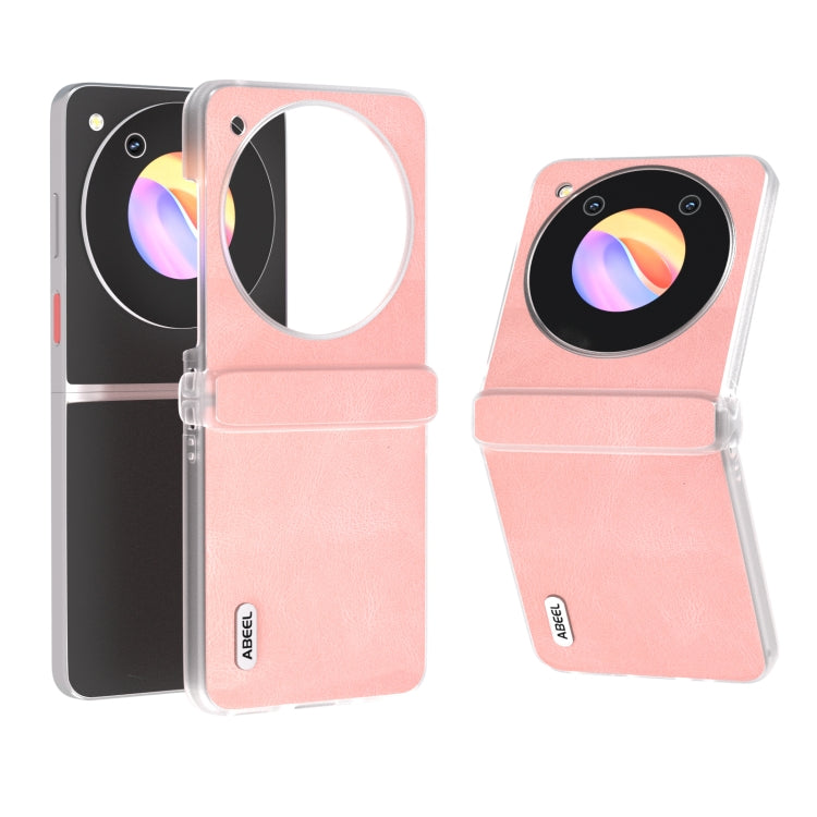 For Samsung Galaxy S24 Ultra 5G ABEEL Three Parts Frosted Transparent Frame Hinge Retro Texture PU Phone Case(Pink) - HoMEdemic™ 