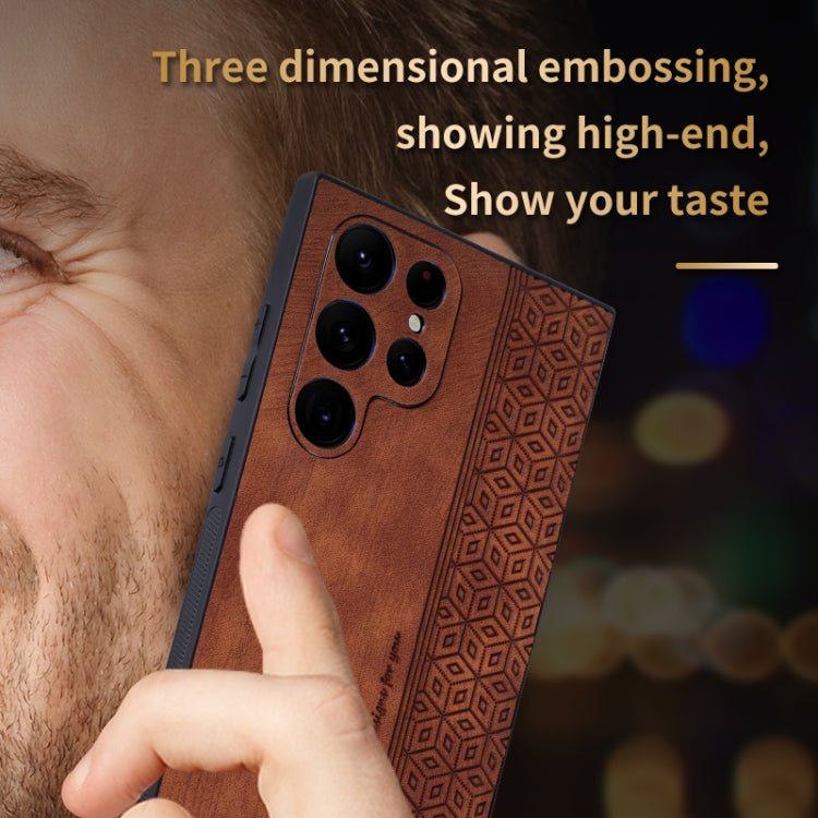 For Samsung Galaxy S24 Ultra 5G AZNS 3D Embossed Skin Feel Phone Case(Black) - HoMEdemic™ 