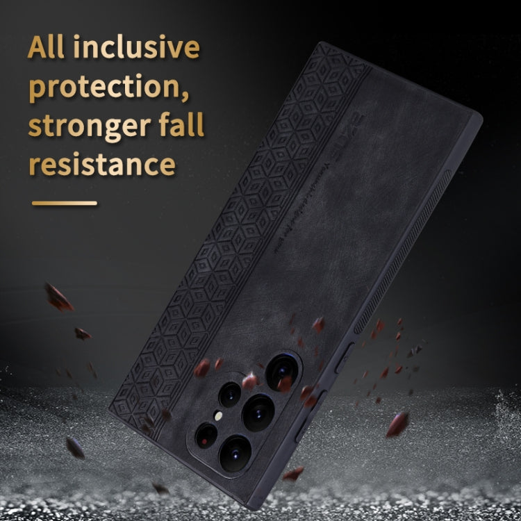 For Samsung Galaxy S24 Ultra 5G AZNS 3D Embossed Skin Feel Phone Case(Brown) - HoMEdemic™ 