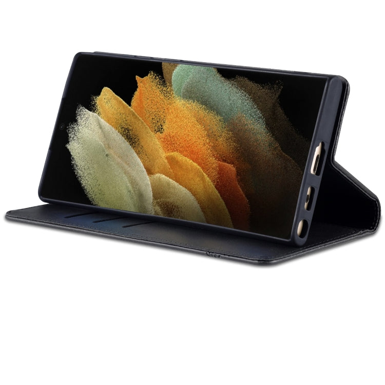 For Samsung Galaxy S24 Ultra 5G AZNS Magnetic Calf Texture Flip Leather Phone Case(Black) - HoMEdemic™ 