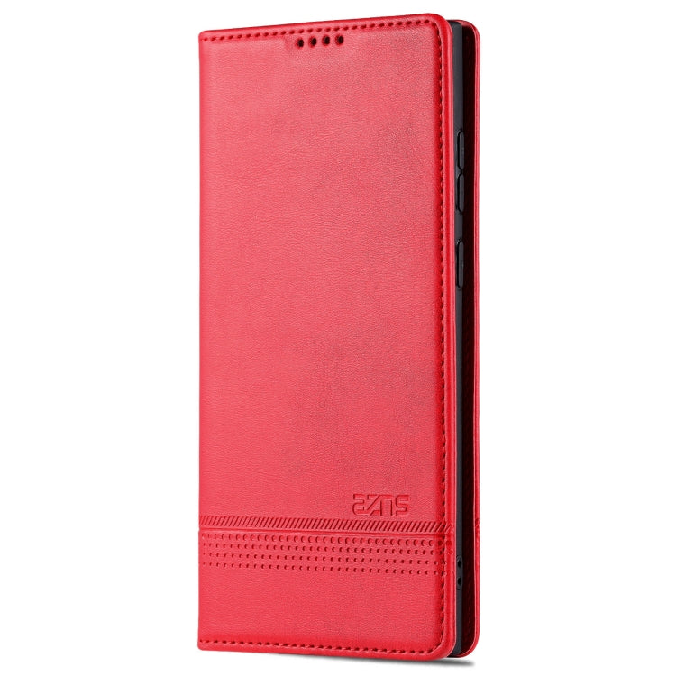 For Samsung Galaxy S24 Ultra 5G AZNS Magnetic Calf Texture Flip Leather Phone Case(Red) - HoMEdemic™ 