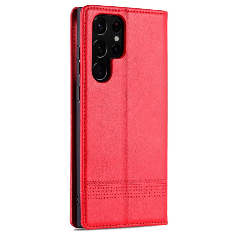 For Samsung Galaxy S24 Ultra 5G AZNS Magnetic Calf Texture Flip Leather Phone Case(Red) - HoMEdemic™ 