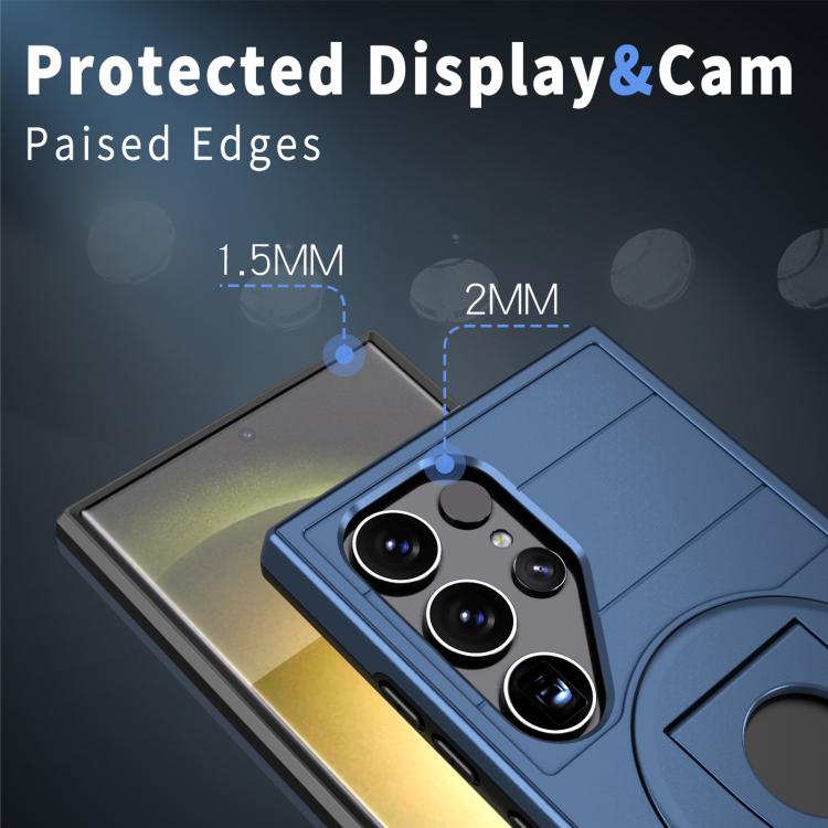For Samsung Galaxy S24 Ultra 5G Armor MagSafe Ring Holder Phone Case(Blue) - HoMEdemic™ 
