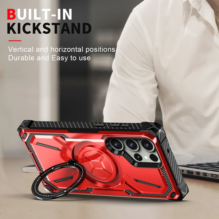 For Samsung Galaxy S24 Ultra 5G Armor Series Holder Phone Case(Red) - HoMEdemic™ 