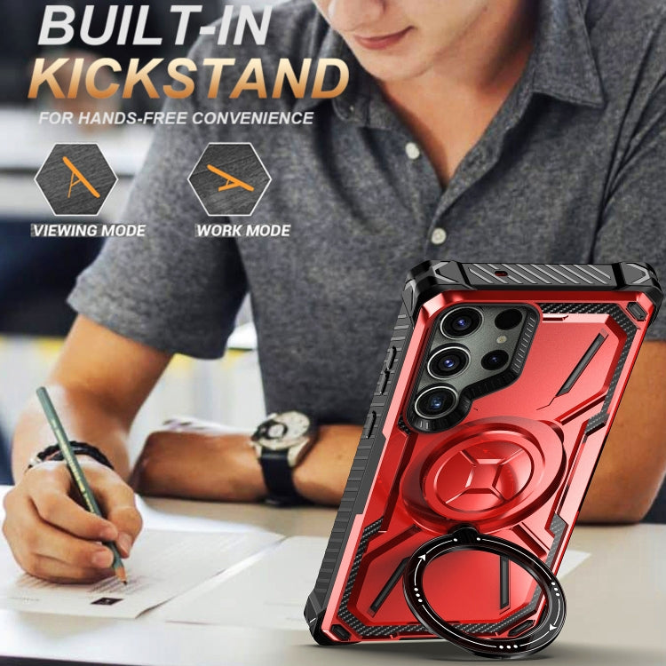 For Samsung Galaxy S24 Ultra 5G Armor Series Holder Phone Case(Red) - HoMEdemic™ 