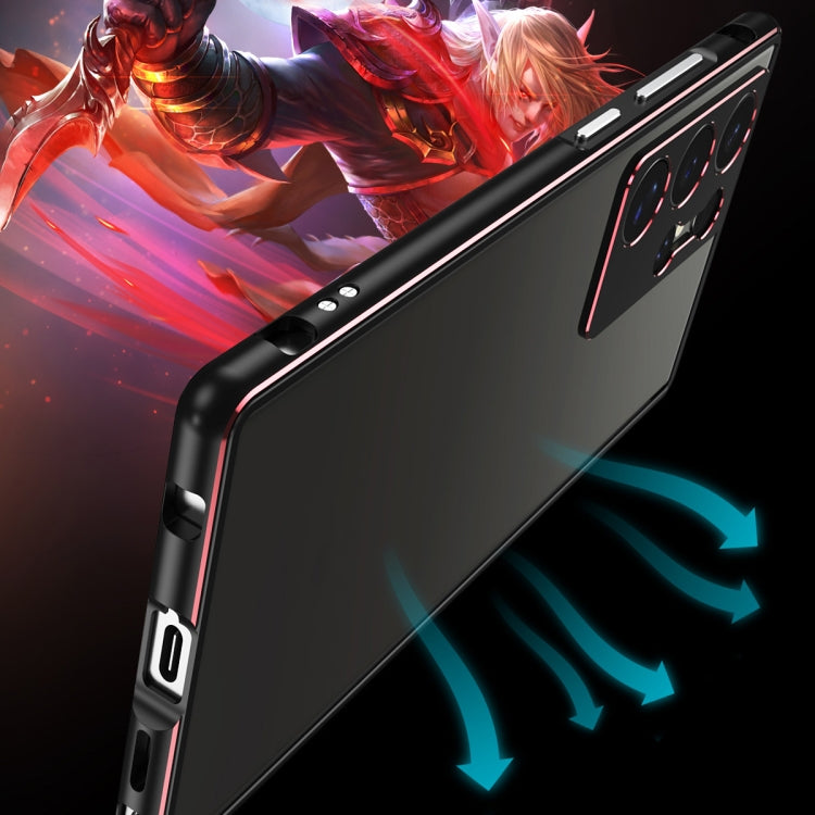 For Samsung Galaxy S24 Ultra 5G Aurora Series Lens Protector + Metal Frame Phone Case(Black Blue) - HoMEdemic™ 