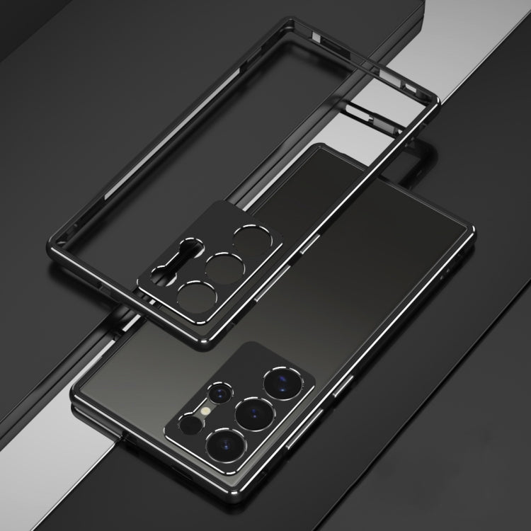 For Samsung Galaxy S24 Ultra 5G Aurora Series Lens Protector + Metal Frame Phone Case(Black Silver) - HoMEdemic™ 