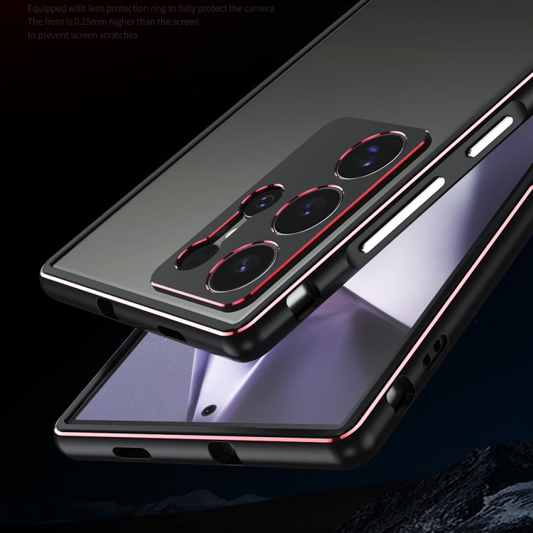 For Samsung Galaxy S24 Ultra 5G Aurora Series Lens Protector + Metal Frame Phone Case(Black Silver) - HoMEdemic™ 