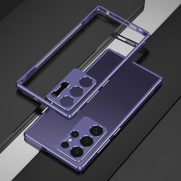 For Samsung Galaxy S24 Ultra 5G Aurora Series Lens Protector + Metal Frame Phone Case(Purple Silver) - HoMEdemic™ 