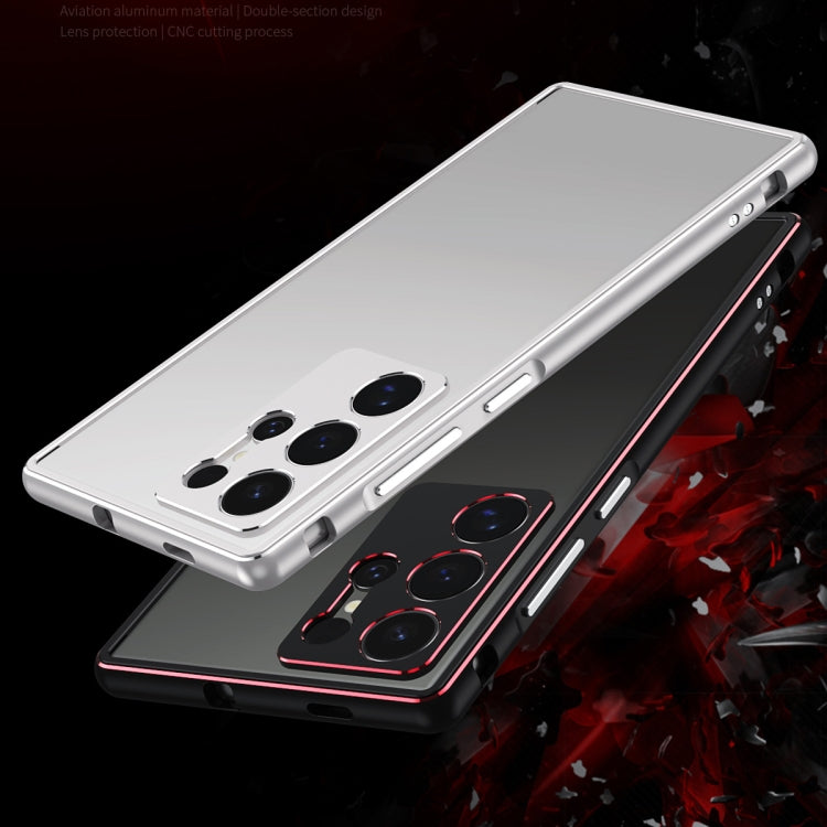 For Samsung Galaxy S24 Ultra 5G Aurora Series Lens Protector + Metal Frame Phone Case(Purple Silver) - HoMEdemic™ 