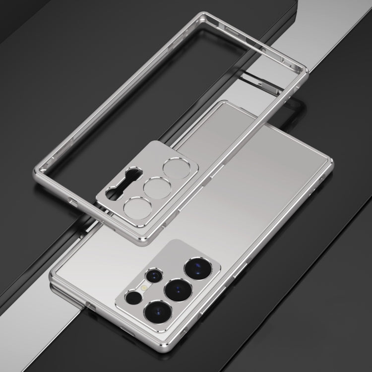 For Samsung Galaxy S24 Ultra 5G Aurora Series Lens Protector + Metal Frame Phone Case(Silver) - HoMEdemic™ 