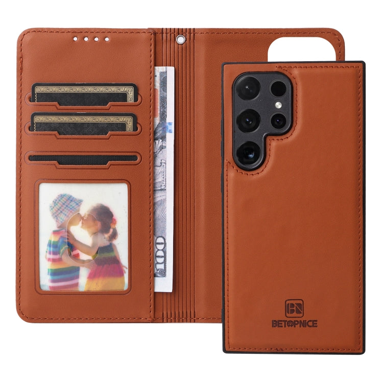 For Samsung Galaxy S24 Ultra 5G BETOPNICE BN-005 2 in 1 Detachable Imitate Genuine Leather Phone Case(Brown) - HoMEdemic™ 