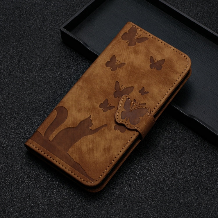 For Samsung Galaxy S24 Ultra 5G Butterfly Cat Embossing Flip Leather Phone Case(Brown) - HoMEdemic™ 