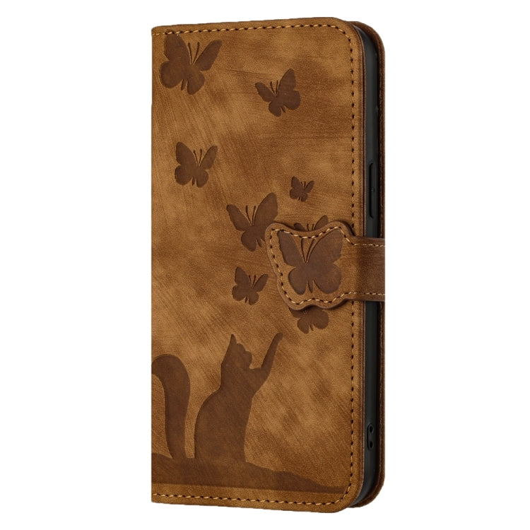 For Samsung Galaxy S24 Ultra 5G Butterfly Cat Embossing Flip Leather Phone Case(Brown) - HoMEdemic™ 