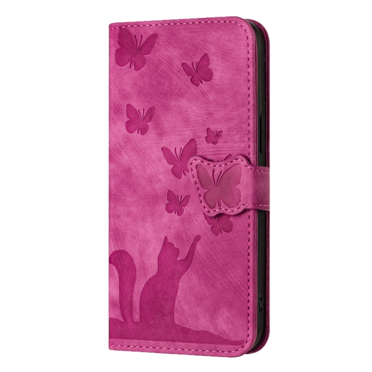 For Samsung Galaxy S24 Ultra 5G Butterfly Cat Embossing Flip Leather Phone Case(Pink) - HoMEdemic™ 